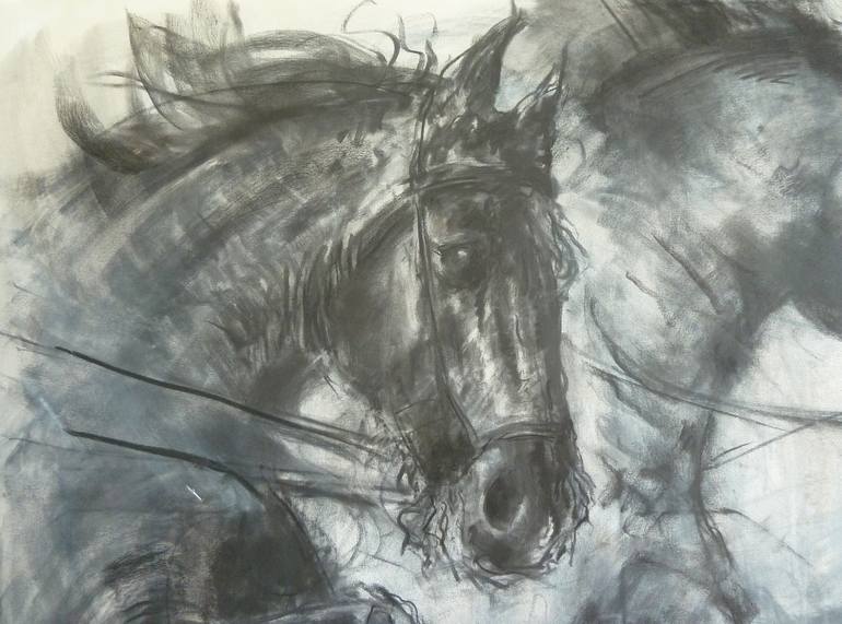 Original Expressionism Horse Drawing by Mandy Racine