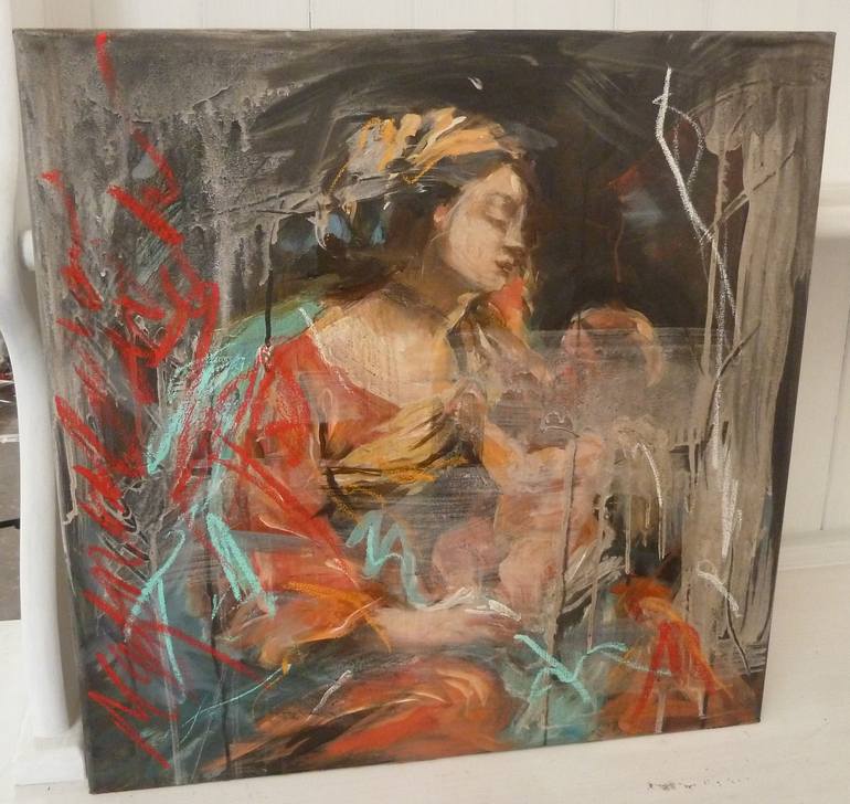 Original Abstract Expressionism Religious Painting by Mandy Racine