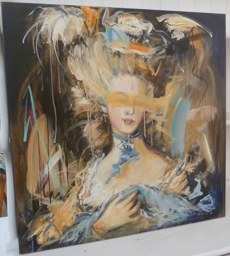 Original Abstract Expressionism Portrait Painting by Mandy Racine