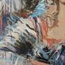 Inspired by a Vigee Le Brun portrait of Madame Grand - typical Rococo portrait.  This is my contemporary take, almost abstract in places - the flow of ribbons, hair and fabric painted in a very gestural way.