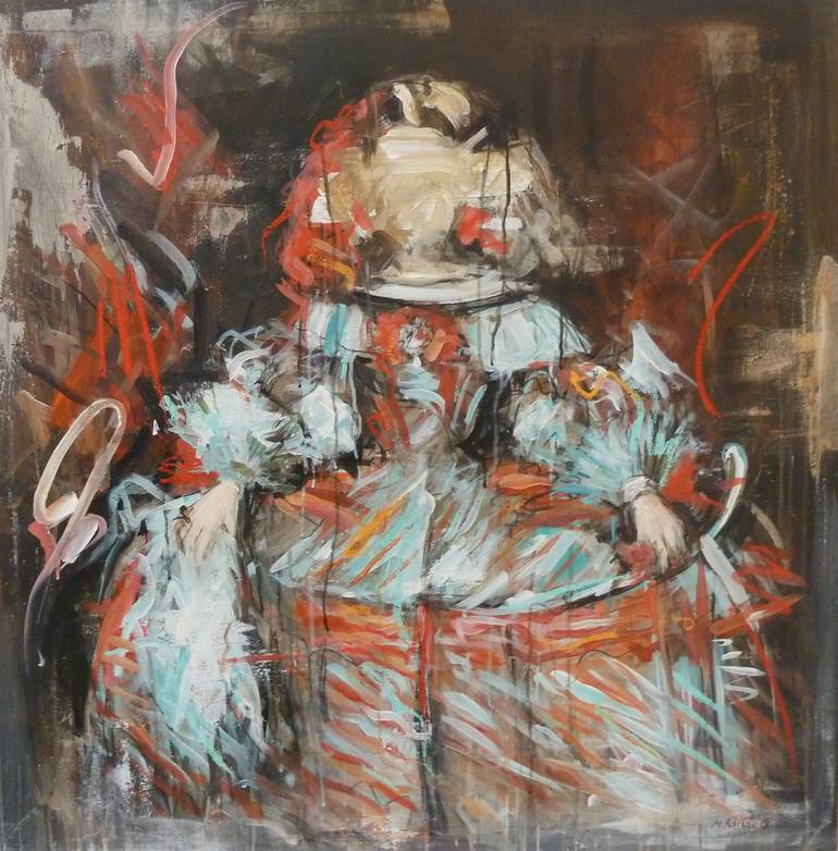 Red Menina Painting by Mandy Racine | Saatchi Art