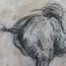 Expressive charcoal drawing of a horse running with acrylic wash and gesso. I love to convey movement in my work. On a piece of loose canvas that would ship in a tube.