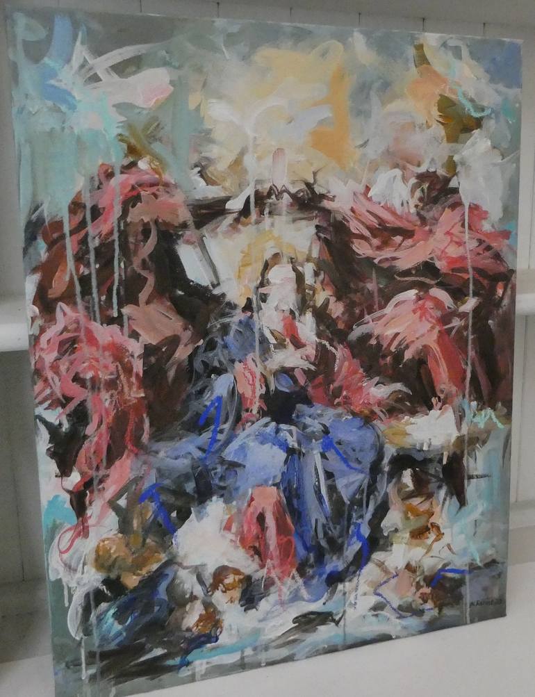 Original Abstract Religious Painting by Mandy Racine