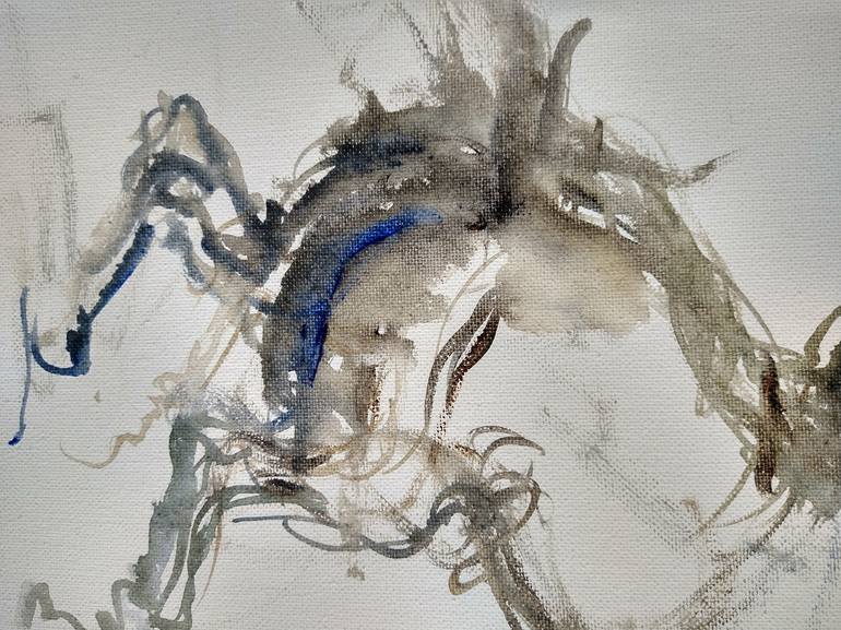 Original Abstract Expressionism Horse Drawing by Mandy Racine