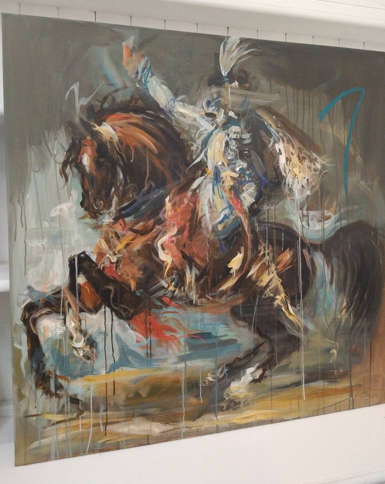 Original Abstract Expressionism Horse Painting by Mandy Racine