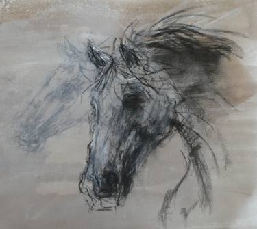 Original Abstract Expressionism Horse Drawings by Mandy Racine