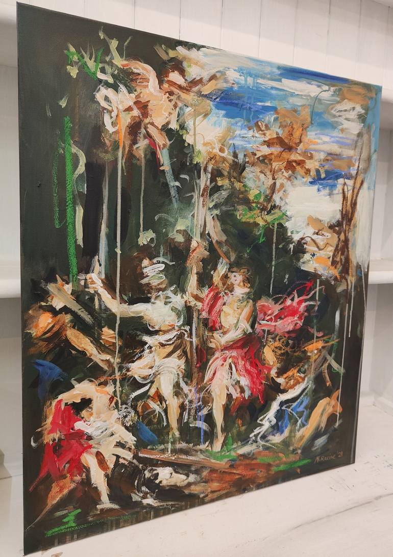 Original Abstract Expressionism Classical mythology Painting by Mandy Racine