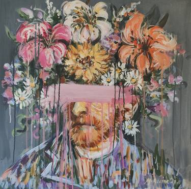 Van Gogh with Flowers thumb