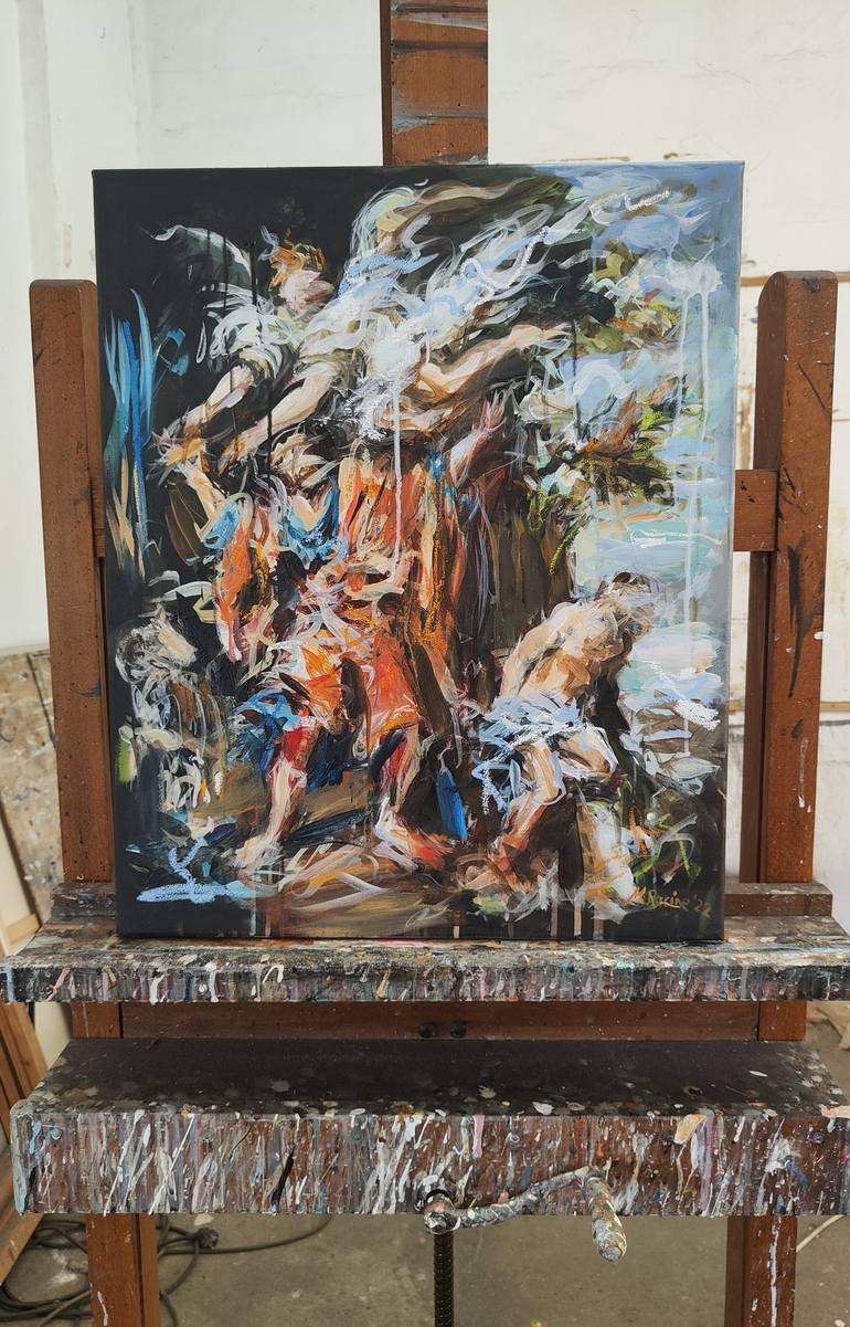 Original Abstract Expressionism Classical mythology Painting by Mandy Racine