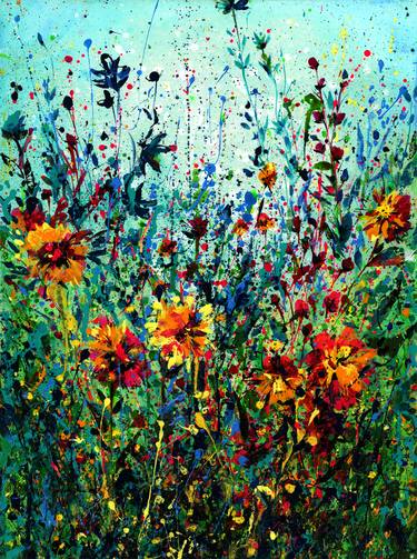Original Abstract Floral Paintings by Kathy Morton Stanion