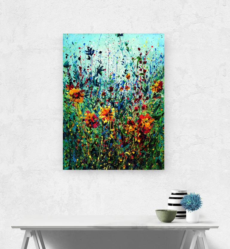 Original Abstract Floral Painting by Kathy Morton Stanion