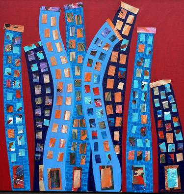 Original Abstract Expressionism Architecture Mixed Media by Lisa Whittington