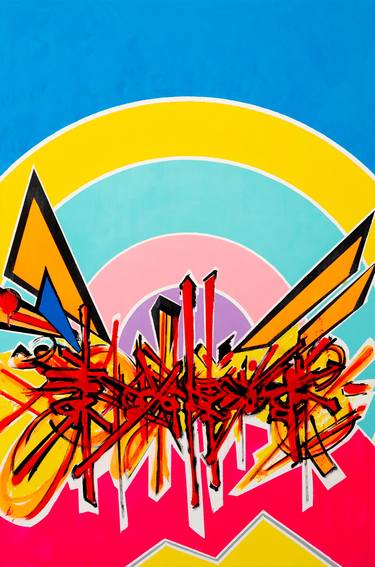 Original Abstract Expressionism Graffiti Paintings by René Serrano