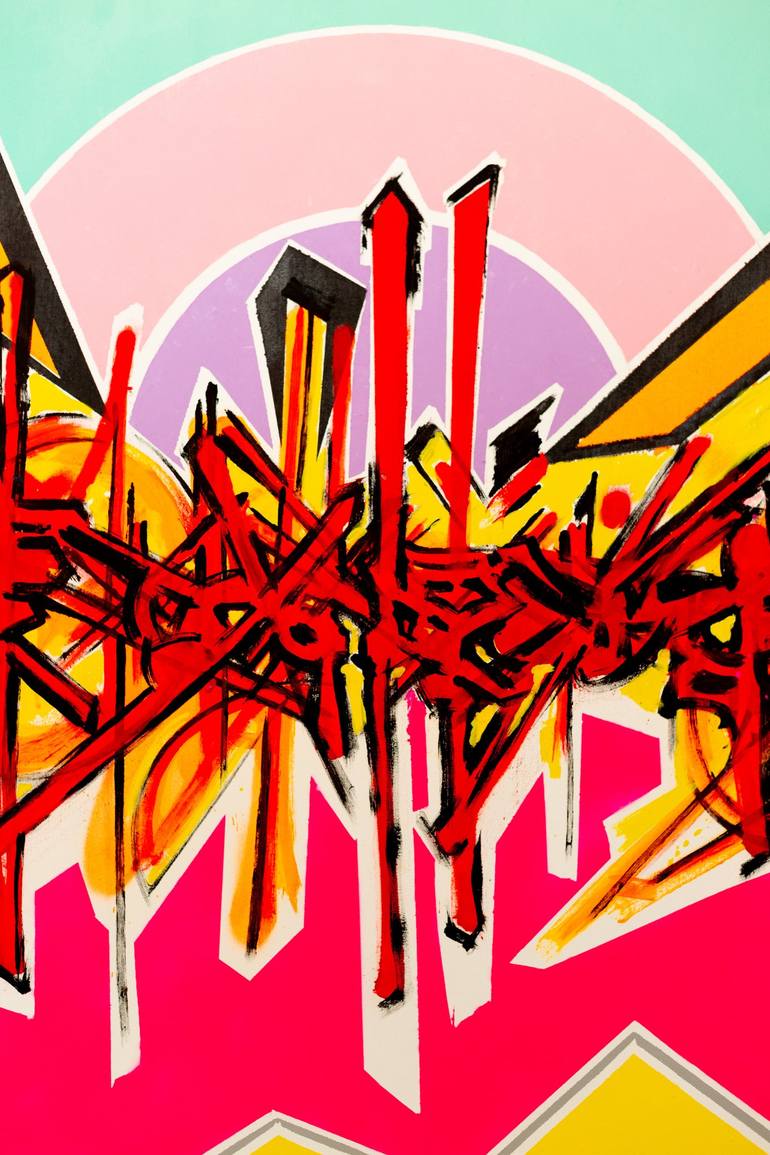 Original Abstract Expressionism Graffiti Painting by René Serrano 