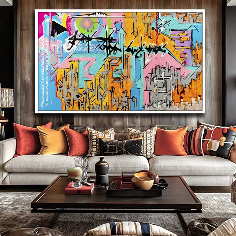 Original Abstract Expressionism Abstract Painting by René Serrano 