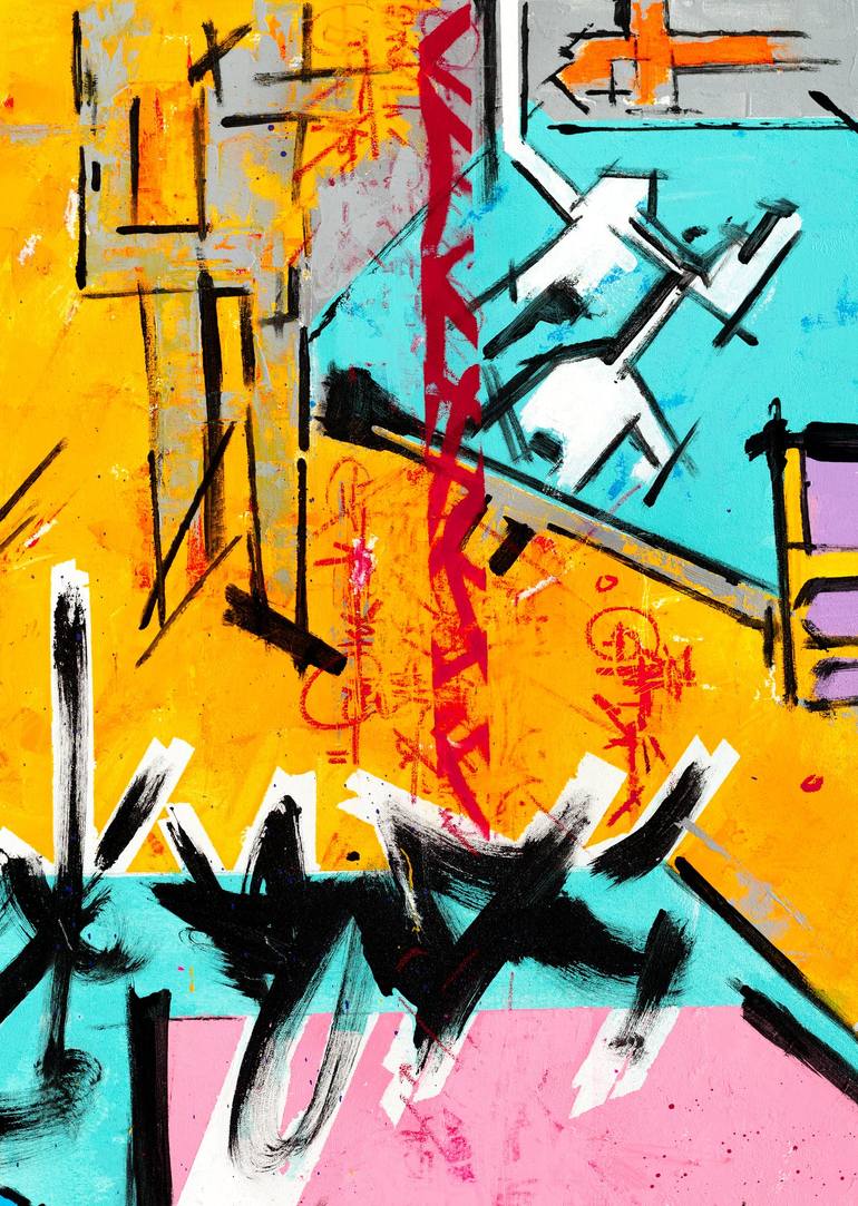 Original Abstract Expressionism Abstract Painting by René Serrano 