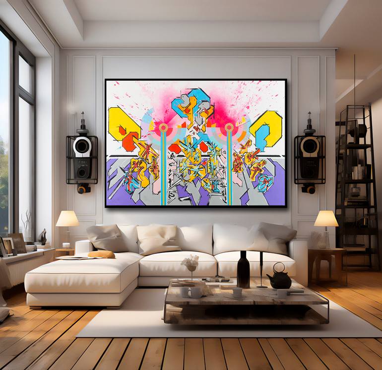 Original Abstract Expressionism Abstract Painting by René Serrano 