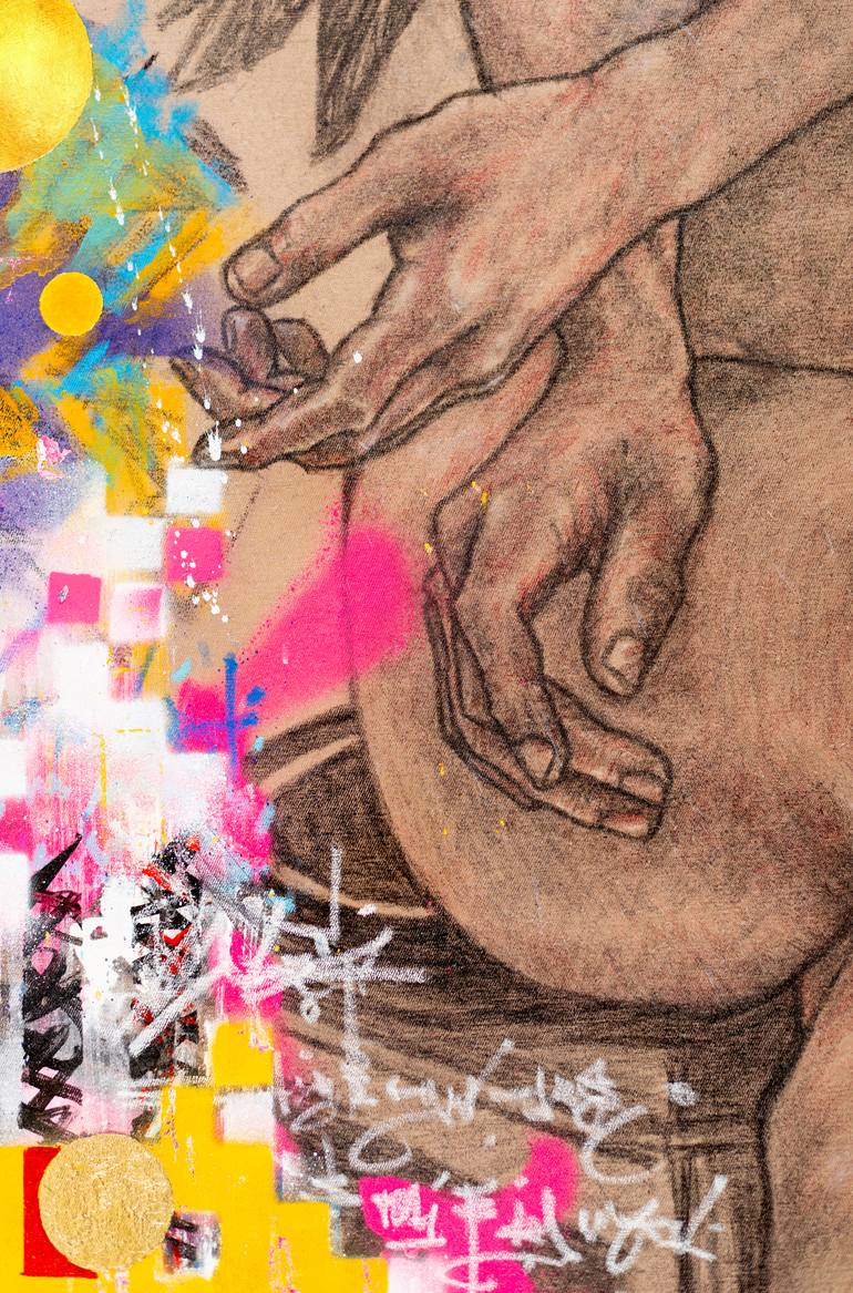Original Surrealism Nude Drawing by René Serrano 