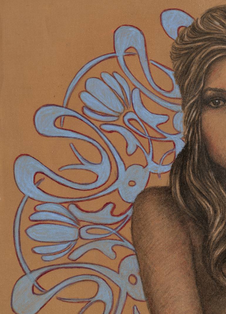 Original Art Nouveau Women Drawing by René Serrano 
