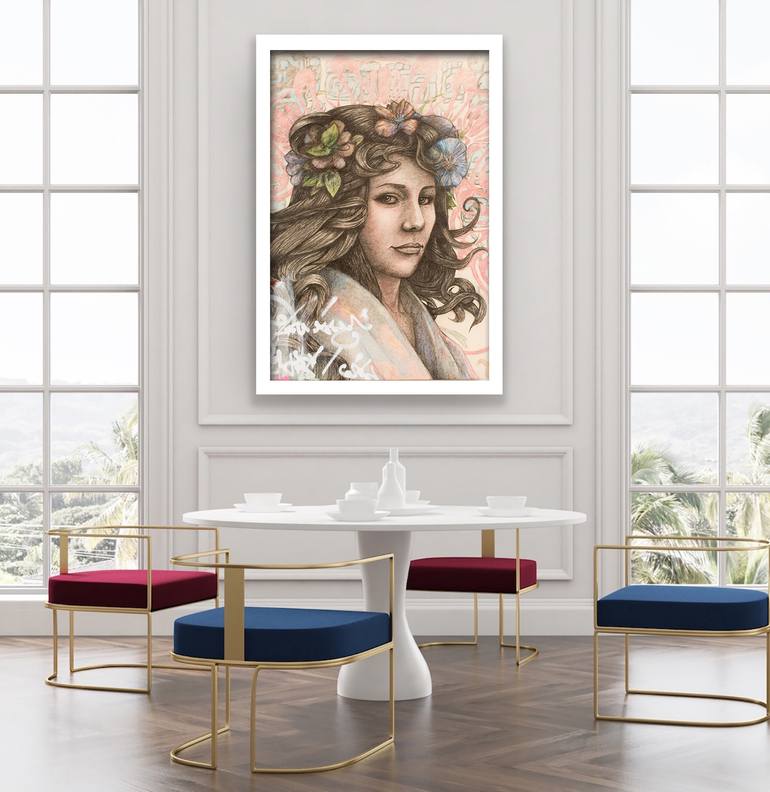 Original Figurative Women Drawing by René Serrano 
