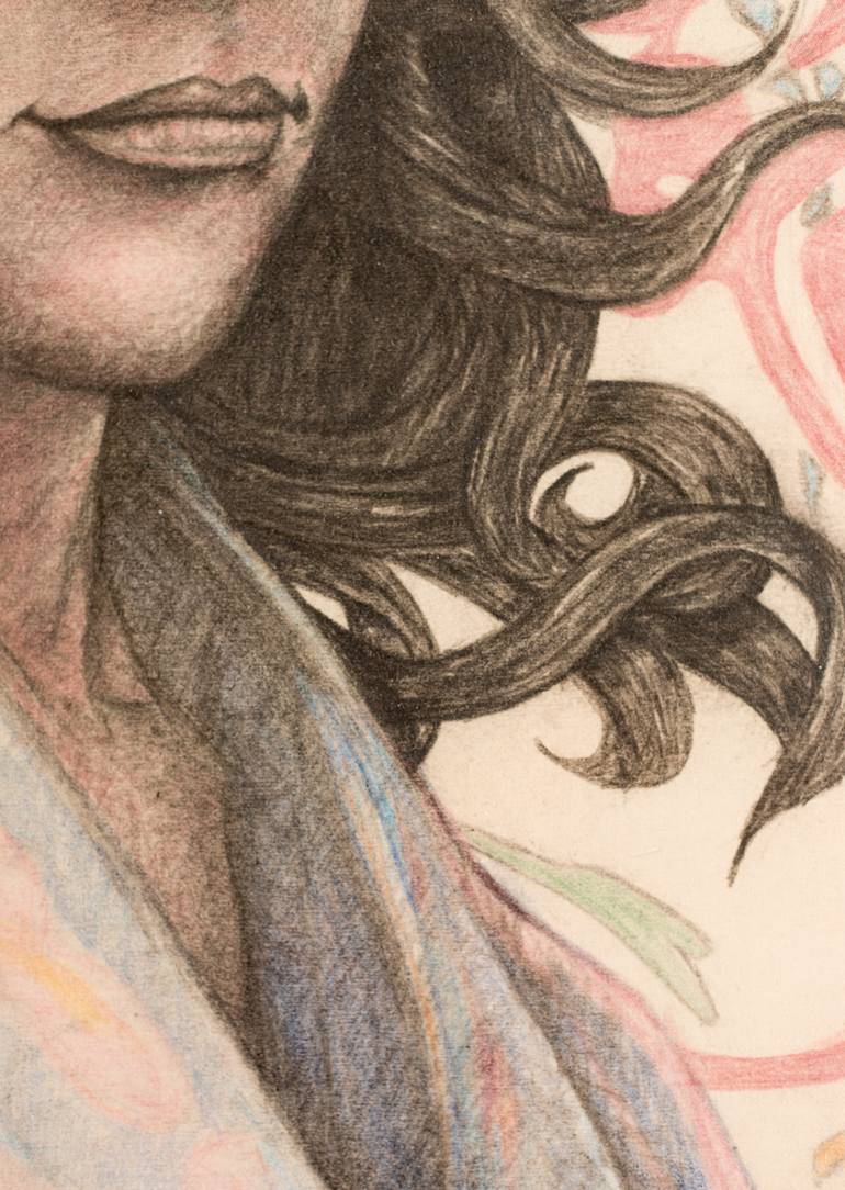 Original Figurative Women Drawing by René Serrano 