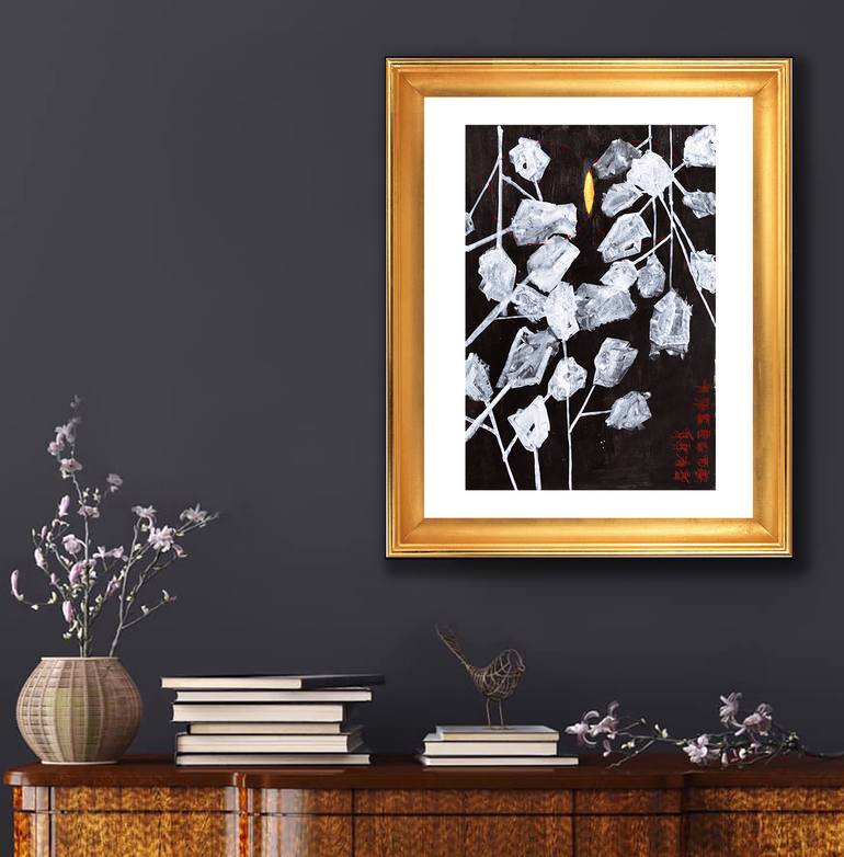 Original Abstract Expressionism Botanic Painting by René Serrano 