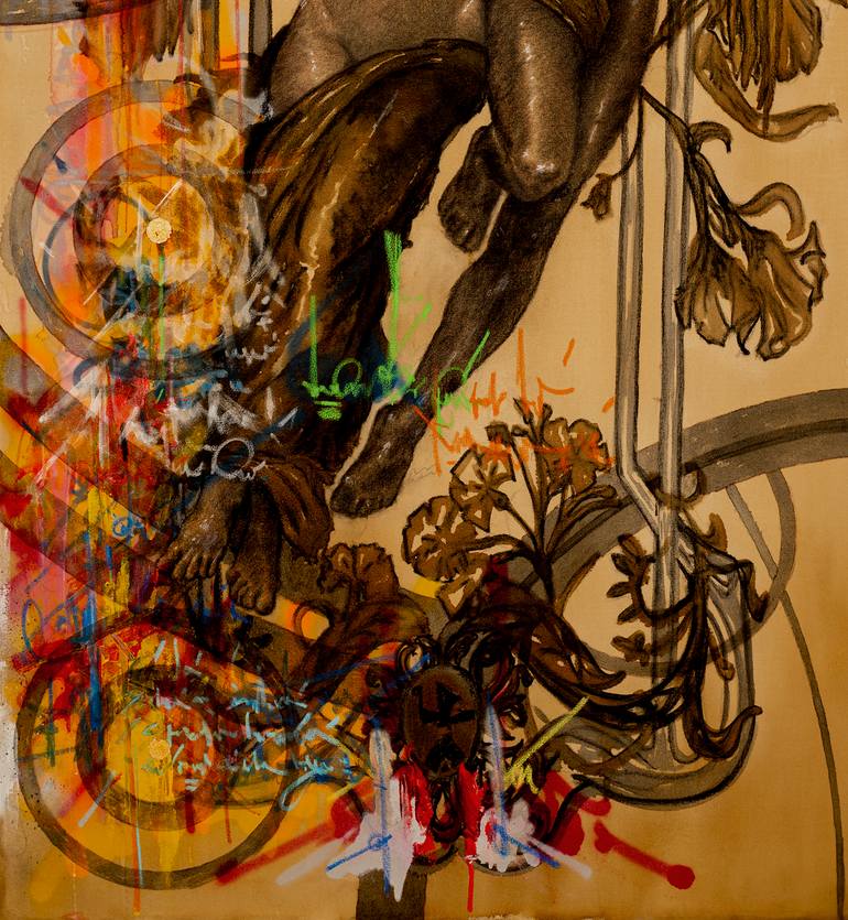 Original Abstract Expressionism People Painting by René Serrano 