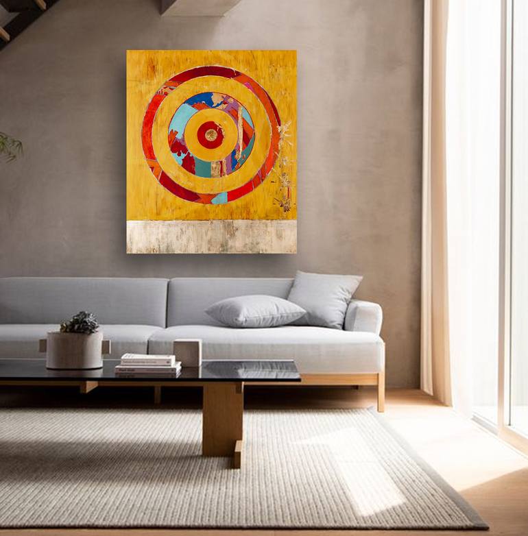 Original Abstract Expressionism Geometric Painting by René Serrano 