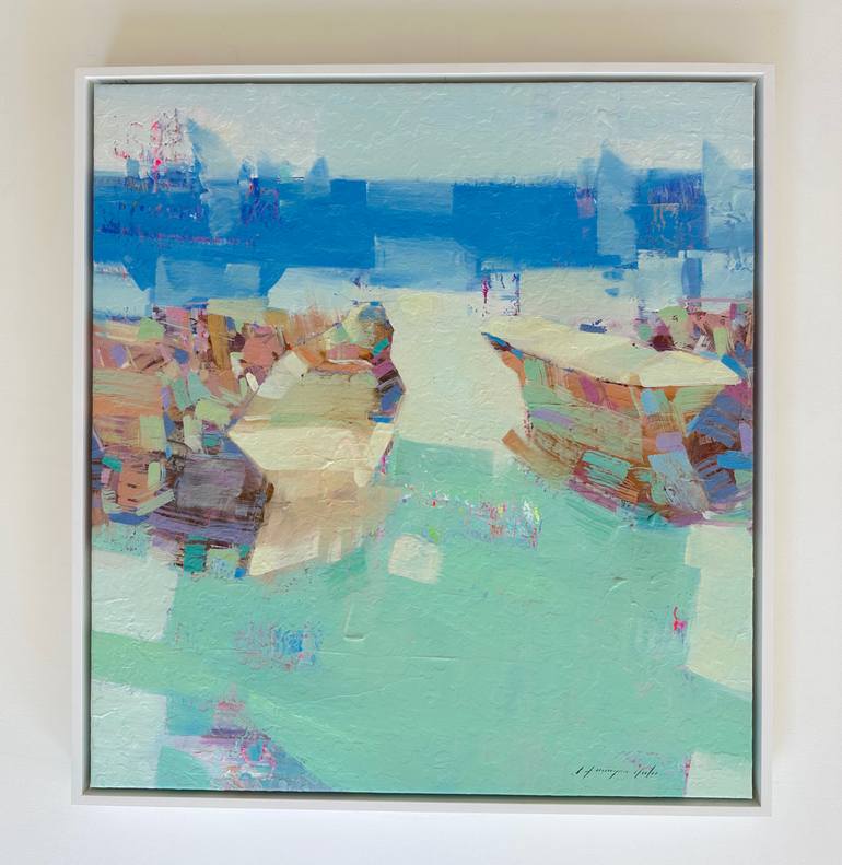 Original Impressionism Boat Painting by Vahe Yeremyan