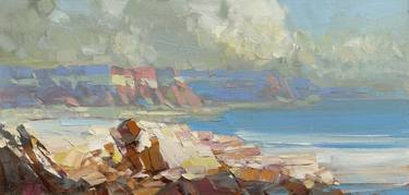 Original Impressionism Beach Painting by Vahe Yeremyan