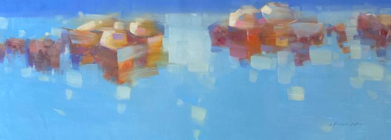 Original Impressionism Boat Painting by Vahe Yeremyan