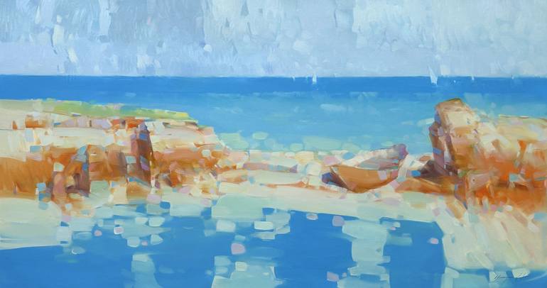 Print of Impressionism Seascape Paintings by Vahe Yeremyan