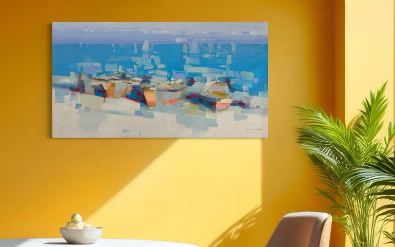 Original Impressionism Boat Painting by Vahe Yeremyan