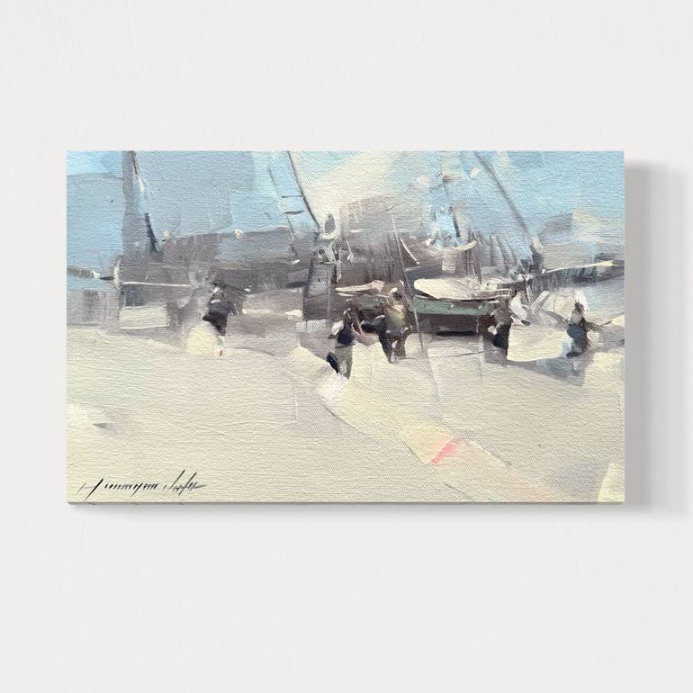 Original Impressionism Boat Painting by Vahe Yeremyan