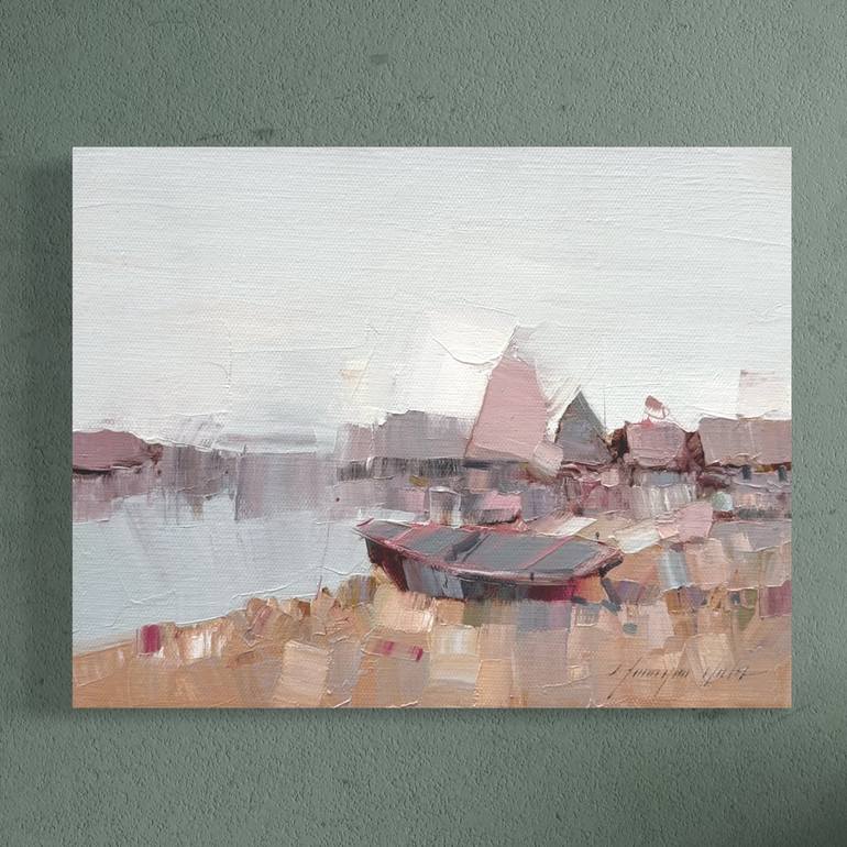 Original Impressionism Boat Painting by Vahe Yeremyan