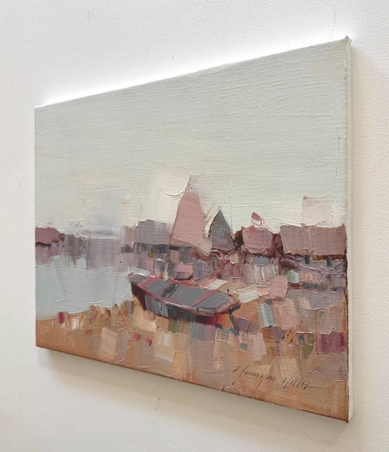 Original Impressionism Boat Painting by Vahe Yeremyan
