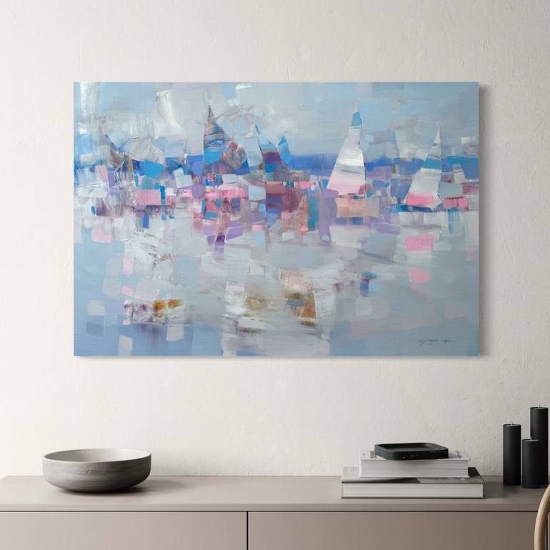 Original Impressionism Boat Painting by Vahe Yeremyan