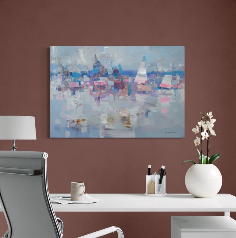 Original Impressionism Boat Painting by Vahe Yeremyan