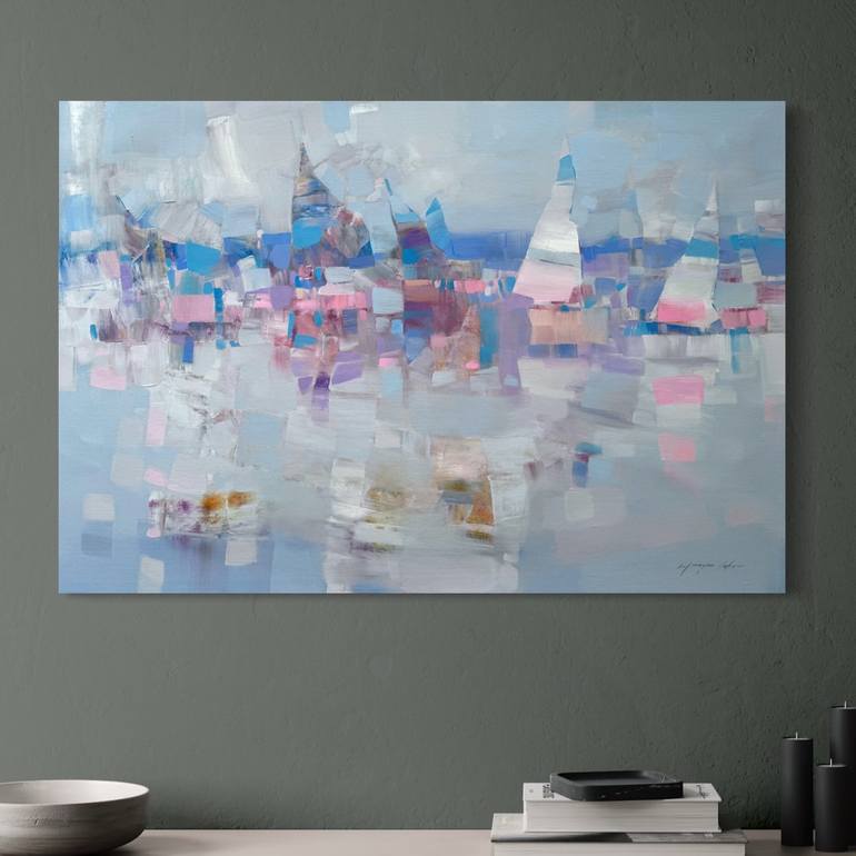 Original Impressionism Boat Painting by Vahe Yeremyan