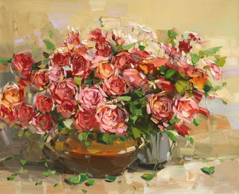 Roses Oil Painting One Of A Kind Painting By Vahe Yeremyan Saatchi Art