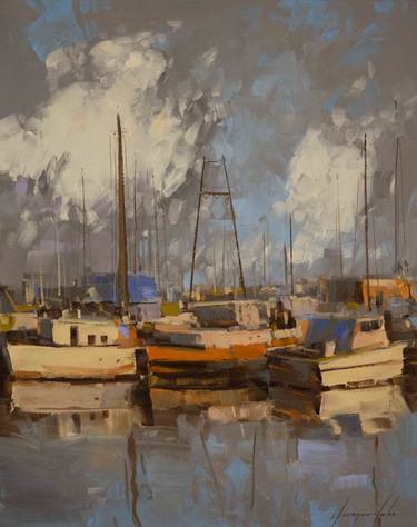 Print of Impressionism Sailboat Paintings by Vahe Yeremyan