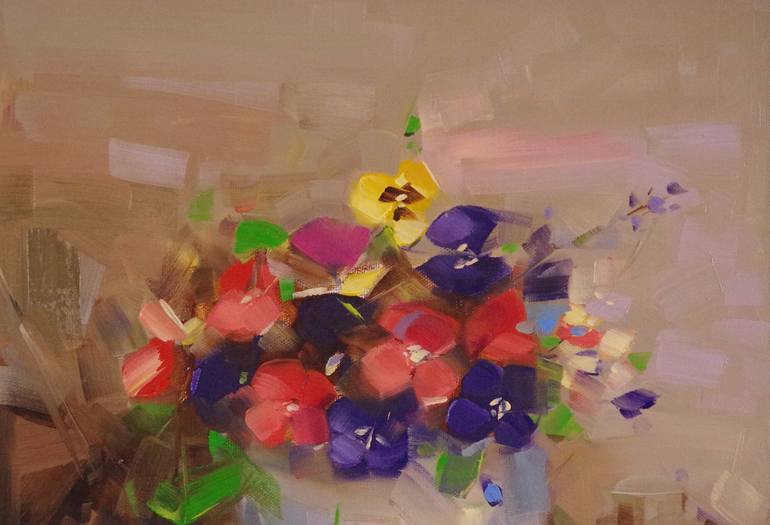 Original Realism Floral Painting by Vahe Yeremyan