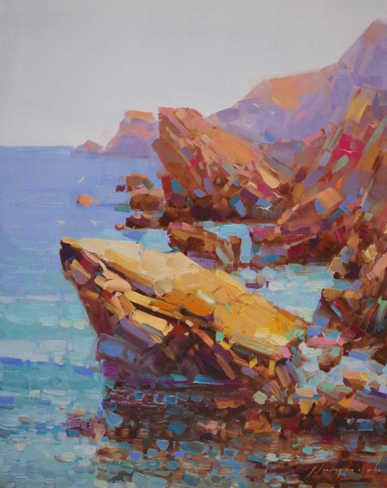 Original Impressionism Seascape Painting by Vahe Yeremyan