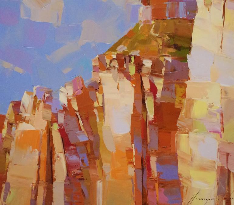 Original Art Deco Landscape Painting by Vahe Yeremyan