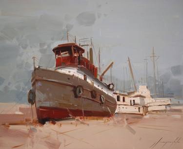 Print of Impressionism Boat Paintings by Vahe Yeremyan