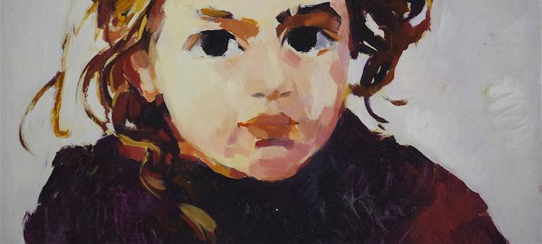 Original Fine Art Portrait Painting by Vahe Yeremyan