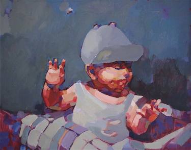Counting Baby :) Original Portrait oil Painting, One of a Kind thumb