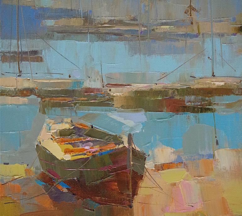 Original Fine Art Boat Painting by Vahe Yeremyan