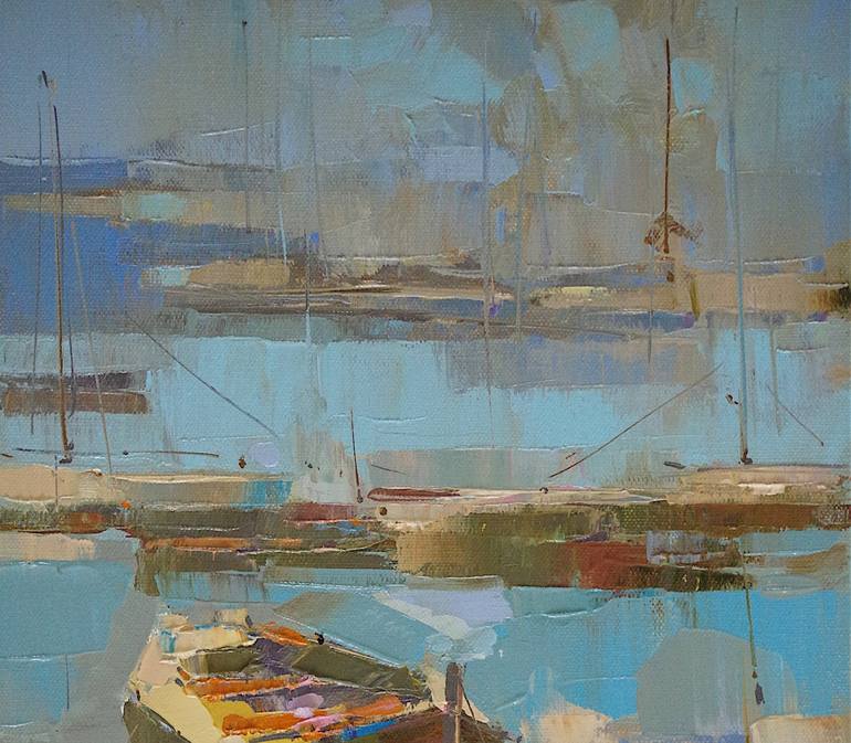 Original Fine Art Boat Painting by Vahe Yeremyan