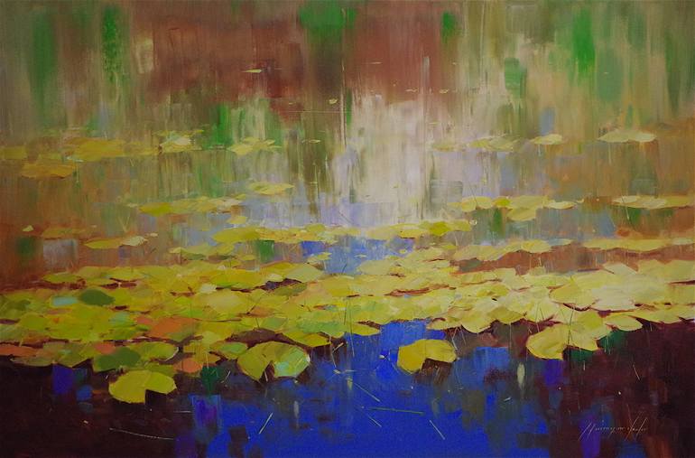 Waterlilies, Original oil Painting, Handmade art, one of a kind, Signed